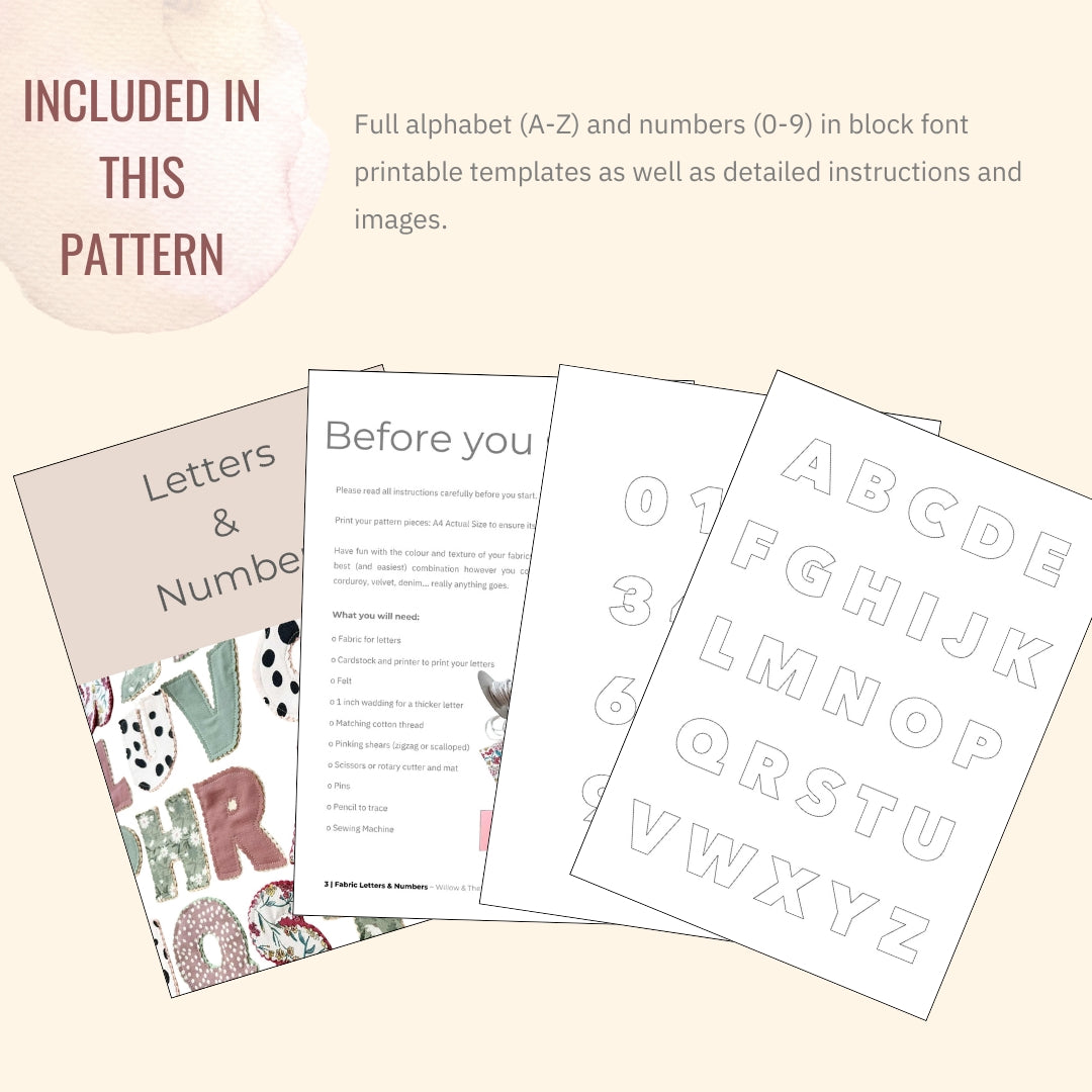 7 Inch Block Alphabet & Numbers Templates
